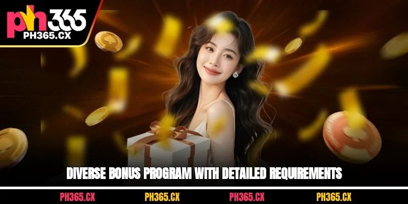 Diverse bonus program with detailed requirements